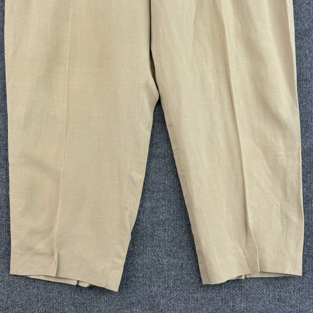 Polo Ralph Lauren Silk Linen Pants Mens 42x28 Beige Sand Pleated Travel Vacation